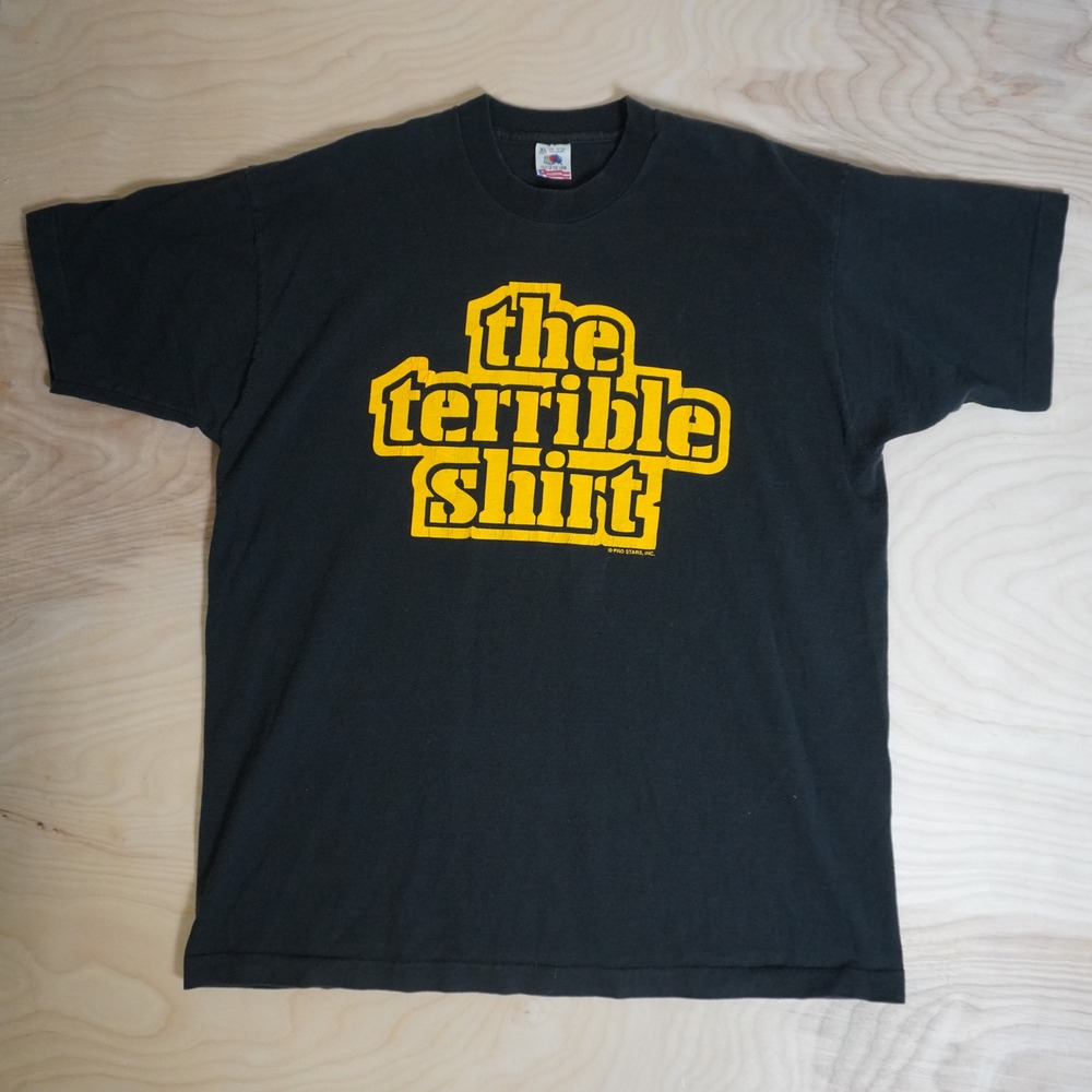 Vintage 90s Pittsburgh Steelers The Terrible Shirt Black Yellow Graphic Tee XL
